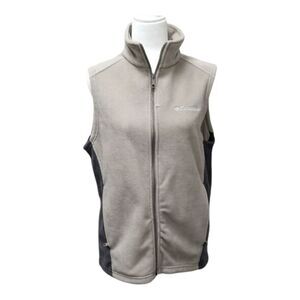 Columbia  Fleece Vest Taupe Gray Zipper  closure Size Small